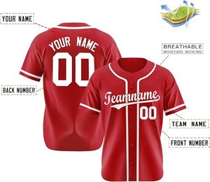 Camiseta de Béisbol Personalizada Ecológica, Impermeable, de Secado Rápido, Diseño Sólido Rojo Marino, Impresión por Transferencia de Calor, Transpirable, de Poliéster para Hombre - Product Image 2