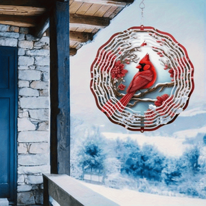 CIFbuy Girandola a Vento Rosso Vibrante a Forma di Cardinale, Mandala, Decorazione per Esterni, Patio, Giardino, Arte da Giardino, TikTok per Temu Pick Serv Windmills - Product Image 3