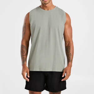 Hot Sale Men's Sporty <b>Tank</b> <b>Top</b> <b>Loose</b> Fit Sleeveless Custom Front Logo Lightweight Summer Fitness Workout Muscle Fitness - Product Image 2