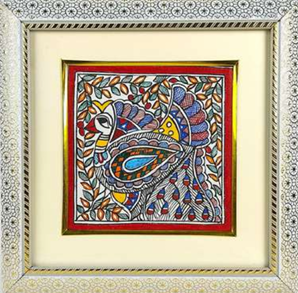 Pintura Artesanal Metálica 3D Colorida con Diseño Folclórico de Bihar Madhubani de Jharkhand - Product Image 3