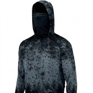 Breathable Custom <b>long</b> <b>sleeve</b> shirt fishing wear Men Geometric Print Hooded Fishing Jersey Pullover Outdoor Wear sublimation - Product Image 2