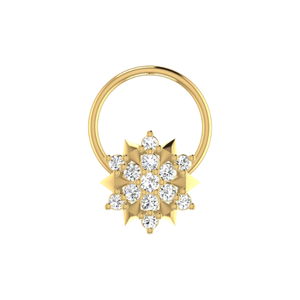 AJRETAIL 14K Gold Women's Classic Round Brilliant Cut Stellar Radiance Nose Pin Fine Piercing Jewelry - Product Image 1