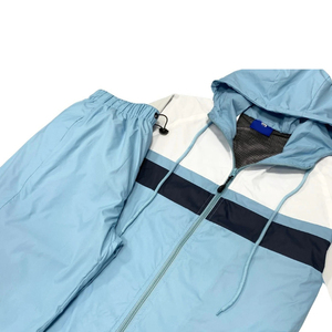 Lightweight <b>Zip</b> <b>Up</b> <b>Jacket</b> With Matching Pants Elastic Waistband On Bottom Two Side Pockets Windbreaker Tracksuit - Product Image 2