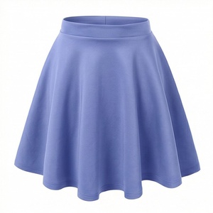 Women A-Line Mini <b>Skirt</b> Solid Color <b>Elastic</b> <b>Waist</b> Comfortable Polyester <b>Skirt</b> All Seasons Wear - Product Image 2