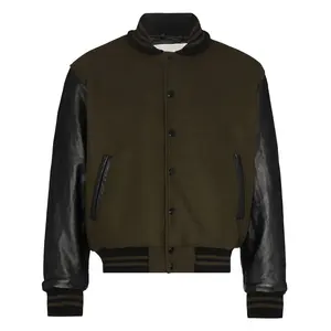 Chaqueta Varsity de Lona Personalizada para Hombre, Estilo Béisbol, con Cuello Alto, Ideal para Invierno, en Oferta - Product Image 1