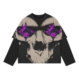 Camisetas de Doble Capa Modernas y Elegantes para Hombre, Ropa Urbana Cómoda con Mangas Largas, Tallas Grandes para Hip Hop - Product Image 1