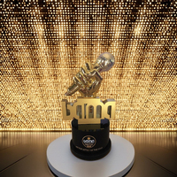 Trophée en métal en résine de cristal de haute qualité pour récompenses sportives professionnelles personnalisées sérigraphié au laser