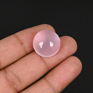 Quartz rose naturel authentique, cabochon rond de 26 carats, pierre précieuse de guérison en vrac pour la fabrication de bijoux - Product Image 4