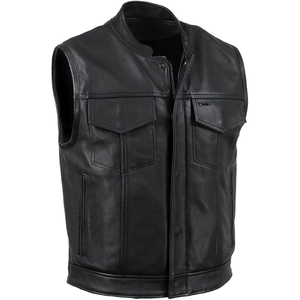 Veste en cuir pour moto Samroz Sports pour homme, noire, Chaos Premium, double fermeture - Product Image 1