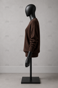 Pull tricoté pour femme à col simple, teint en fil, nouvelle collection automne 2025, vente en gros, personnalisable avec logo pour vêtements d'équipe et boutiques - Product Image 3