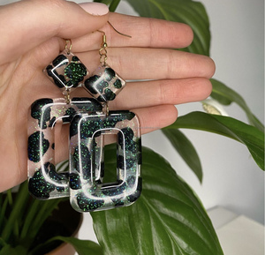 Authentique nouveauté grandes boucles d'oreilles créoles en acétate d'écaille de tortue marron foncé nouveaux bijoux d'oreille cerceau en résine à la mode - Product Image 3