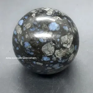 Doğal mavi noktalar için Que Sera taş Llanite küre | Doğal Texas Llanite mavi kristal şifa Reiki taş ShperesBall