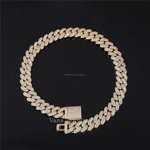 Bold 17MM Chapado en oro 925 Collar de plata esterlina 45CM 18 pulgadas de longitud Alto brillo Unisex Streetwear Hip Hop Joyería Moissanite - Product Image 6