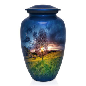 โกศเผาศพโลหะอลูมิเนียม10 "สำหรับเผาเถ้ามนุษย์วัสดุงานศพทำด้วยมือ - Product Image 2