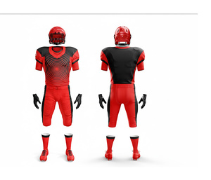 Ensemble d'uniformes de football américain haute performance, vêtements d'équipe personnalisés |   Ensemble de football avec maillot et pantalon |   Polyester respirant - Product Image 1