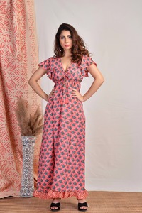 Boho Floral Printed Silk Maxi <b>Dress</b> for Women Comfortable Summer <b>Dress</b> for Beachwear & Party Breathable & Lightweight Maxi <b>Dress</b> - Product Image 5