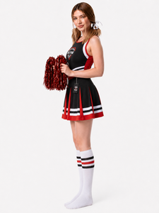 Conjunto de Falda de Uniforme de Porristas OXYTAG, Negro, Rojo y Blanco, Impresión por Sublimación, Disfraz de Baile para Mujer Adulta, Precio al por Mayor, Uniforme OEM - Product Image 3