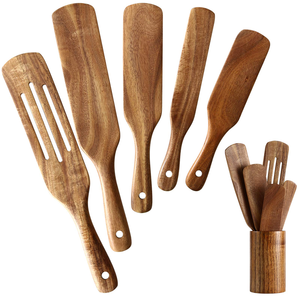 Juego de cucharas de madera estilo clásico, personalizables en tamaño, ecológicas, duraderas y aptas para alimentos. - Product Image 5