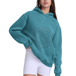 Sudadera con Capucha de Algodón Suave para Mujer, Estilo Urbano, Tejido Grueso Lavado, para Looks Casuales y a la Moda - Product Image 6