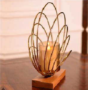 Iron Candle Stand Set Circular Design <b>Black</b> Metal Home Decoration Durable Candle Holder for Indoor Use - Product Image 2