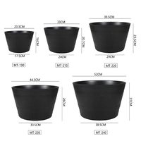 Pot de plante en plastique de Style bois à bas prix de haute qualité décoration de plantation de Lotus rond pour jardin d'arrangement de fleurs artificielles