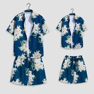 Ensemble chemise et short à imprimé floral pour homme, séchage rapide, respirant, tenue décontractée pour la plage et les vacances d'été, fournisseur direct d'usine - Product Image 5