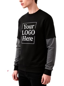 Printed Layered Sleeve Cotton T-Shirt Fashion Customization Two-piece Long Sleeved Round Neck Pullover Long Sleeved T-shirt - Product Image 2