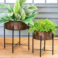 Support de pot de fleurs en acier inoxydable thermolaqué, élégant, pour intérieur et extérieur, décoration de balcon et jardin, vente chaude