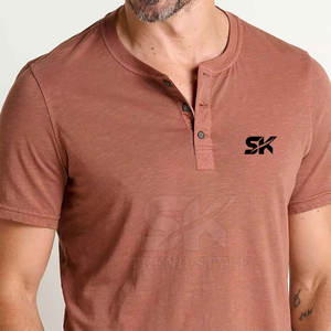 T-shirts Henley personnalisés avec logo 2026, T-shirts Henley unis en gros, T-shirts Henley unis légers - Product Image 6