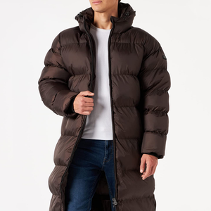 Veste d'hiver longue matelassée en tissu tissé avec capuche à bordure en fourrure, manches longues, fermeture éclair, couleur unie, extérieur en polyester, épaisse et chaude - Product Image 3