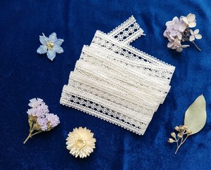 Premium White Polyester <b>Lace</b> Trim – Delicate Floral Motif Decorative Border for Apparel and Home Textiles - Product Image 4