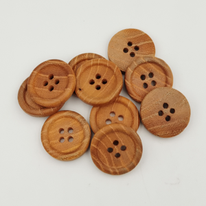 กระดุมไม้ธรรมชาติทรงกลม 4 รู คุณภาพสูง เป็นมิตรกับสิ่งแวดล้อม สำหรับงานแฮนด์เมด ขายส่ง - Product Image 3