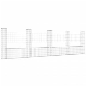 Cesto gabbione a forma di U con 5 montanti in ferro 196.9 \ "x7.9 \" x59.1 \ "prodotto scherma - Product Image 2