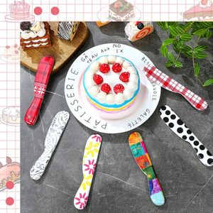 Eaasty Ensemble de 6 Spatules à Beurre en Plastique de 6 Pouces, Colorées, pour Fromage, Cadeaux de Noël pour la Cuisine, Outil pour Fromage Frais - Product Image 2