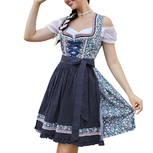 Delantal de Encaje Bordado Personalizado, Vestido Tradicional para Festivales Folclóricos, Vestido Dirndl para Mujer, Disfraz Alemán para Oktoberfest - Product Image 1