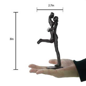 Escultura de Pareja de Hierro Hecha a Mano, Estatua de Amantes Románticos, Figura de Amor Apasionado, Decoración de Arte Metálico Abstracto para el Hogar y la Oficina - Product Image 3