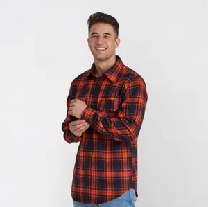 Camisas Personalizadas para Hombre, 100% Algodón Poliéster, Gruesas, Negras y Rojas, Otoño Invierno, con Botones, Manga Larga, Camisa de Franela a Cuadros Vintage para Hombre - Product Image 5
