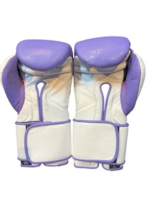 No Boxing No Life Leather Boxing Gloves Purple White Laced Training Gloves Custom Made Unisex Adult Size - Product Image 2