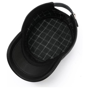 Gorra de Béisbol Unisex de Cuero PU con Acabado de Gamuza Negra, Gorra Casual Ajustada de 5 Paneles para Adultos, para las Cuatro Estaciones - Product Image 4