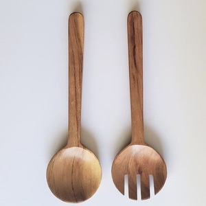 Acacia Wood Salad Server <b>Kitchen</b> <b>Tools</b> High Quality Salad Spoon & Fork Set Cuisine Utensil <b>Gadget</b> Cooking Mixing Stirring Spoon - Product Image 6