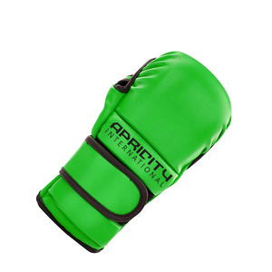 Best Quality MMA Gloves Adult Green Color Martial Arts Wear Genuine Leather Lightweight Adjustable Straps <b>Hook</b> Loop Closure - Product Image 5