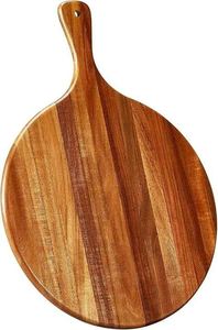 Tabla para Servir Pizza Hecha a Mano de Madera de Acacia con Acabado Liso, Plato de Madera Resistente para Cortar y Presentar Pizza - Product Image 4