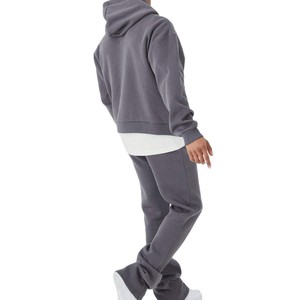 High Quality 100% Cotton Breathable Winter Hooded Heavyweight Eco-Friendly Solid Casual Gym Fitness Training Running <b>Tracksuit</b> - Product Image 5