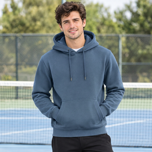 Men Recycled Fabric Pullover <b>Hoodie</b> Regular Fit Long Sleeve Custom Logo Sweatshirt for Sustainable Clothing Collections - Product Image 2