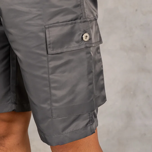 Custom Made Lightweight Multi Pocket Men Cargo Shorts Quick Dry Mid Length Elastic Waist Casual Style Men Cargo Shorts - Product Image 3