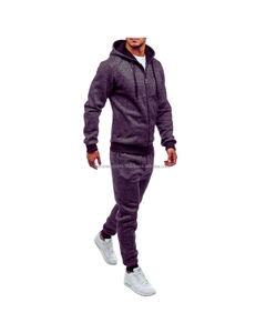 Conjunto de ropa deportiva personalizada con estilo para hombre, 2 uds., mezcla de algodón, chaqueta con cremallera, pantalones para correr, chándales reversibles para gimnasio, fabricante OEM - Product Image 5