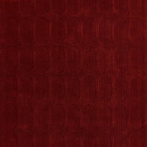 Alfombra de Lana Roja Contemporánea, Hecha a Mano, con Diseño Geométrico Moderno, Alfombra de Textura Suave para Sala de Estar o Dormitorio - Product Image 3