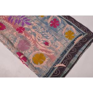Lavinas Boho Kantha Suzani Embroidered <b>Quilt</b> Handmade Vintage Cotton Floral Eco-Friendly Washable All-Season Bedspread Home - Product Image 6
