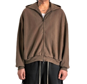 Sudadera con capucha de algodón 100% para hombre, estilo urbano, para invierno, con cremallera, color liso, personalizable con logotipo, venta al por mayor - Product Image 1