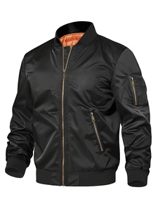 Tactical Windproof <b>Soft</b> <b>Shell</b> Hiking <b>Jackets</b> for <b>Men</b> <b>Men's</b> Olive Green Bomber <b>Jacket</b> Windproof Casual Zipper Closure Stand - Product Image 5